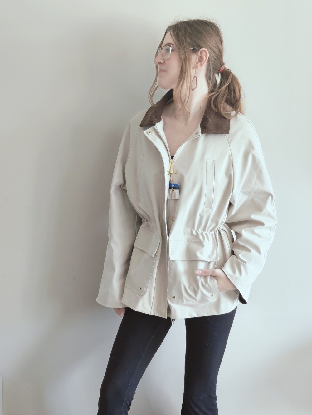 NWT Weatherproof Cream Field Jacket | Barn Jacket | Corduroy Collar | Size Large